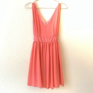 🌻 ModCloth Style Peach Tie Back Mini Dress - Small